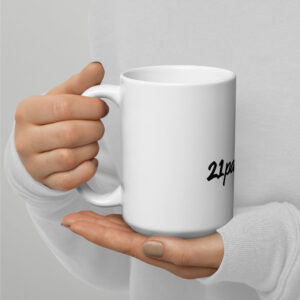 White glossy mug